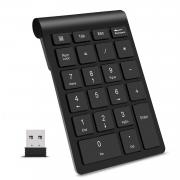 Wireless Number Pad, Acedada Portable Slim Mini USB 2.4GHz 22-Key Financial Accounting Numeric Keypad for Data Entry in Excel Advanced 10 Key for Laptop, PC, Desktop, Surface, Notebook, etc - (Black) 