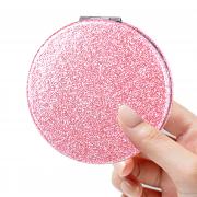 Compact Mirror, Pocket Mirror, Acedada Small Mirror for Purse, Portable Travel Makeup Mirror, Folding Handheld Double-Sided 1x/2x Magnifying Pocket Mirror for Women Girl - Pink