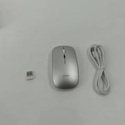 Esuom Dual Mode Wireless Mouse, 2.4G USB & Bluetooth Rechargeable Mouse, 4-Button Adjustable DPI (800/1600/2400), Silent Ergonomic Mouse for Laptop, PC, Mac, iPad - Silver