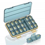 Acedada Pill Organizer 3X A Day, Weekly 7 Day Pill Box 3 Times A Day, Travel Pill Case with Large 21 Compartments, Daily Medicine Organizer Pills Holder for Vitamin Fish Oil Supplements, Blue